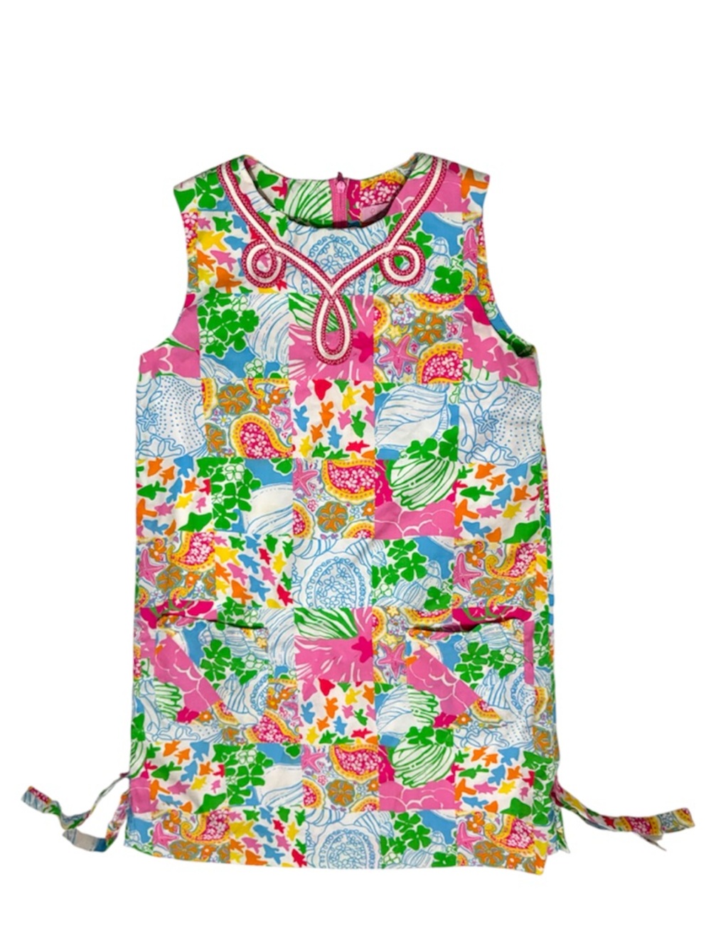 LILLY PULITZER Girls Colorful Patchwork Floral Tank Dress - Picture 2 of 12